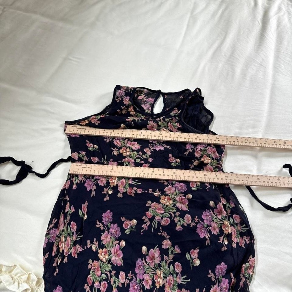 floral maxi dress  90s‎ Nostalgia blue floral maxi dress - Picture 4 of 7